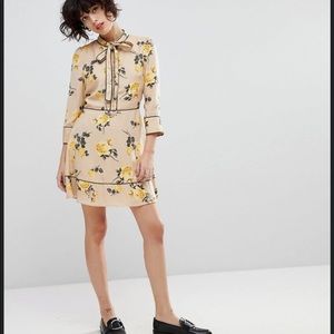 J.O.A. Floral Dress w/ neck tie